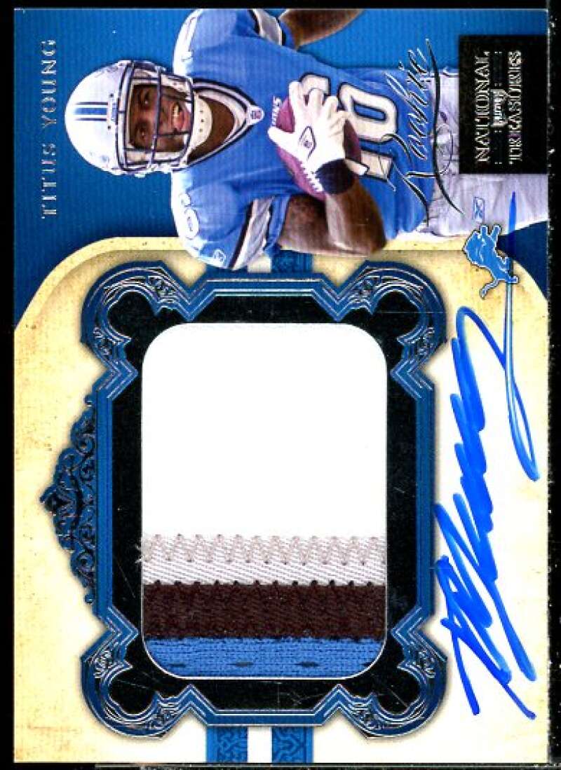 Titus Young JSY AU Rookie Card 2011 Playoff National Treasures #320  Image 1