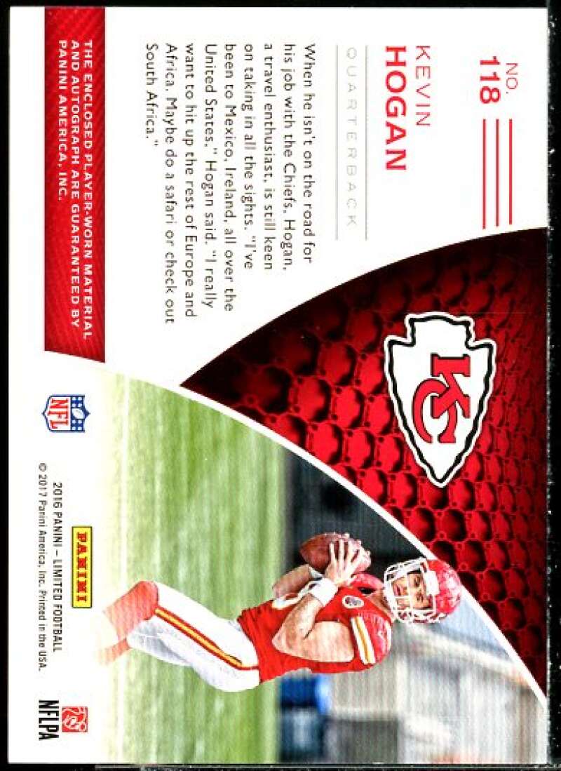 Kevin Hogan JSY AU/299 Rookie Card 2016 Limited #118  Image 2