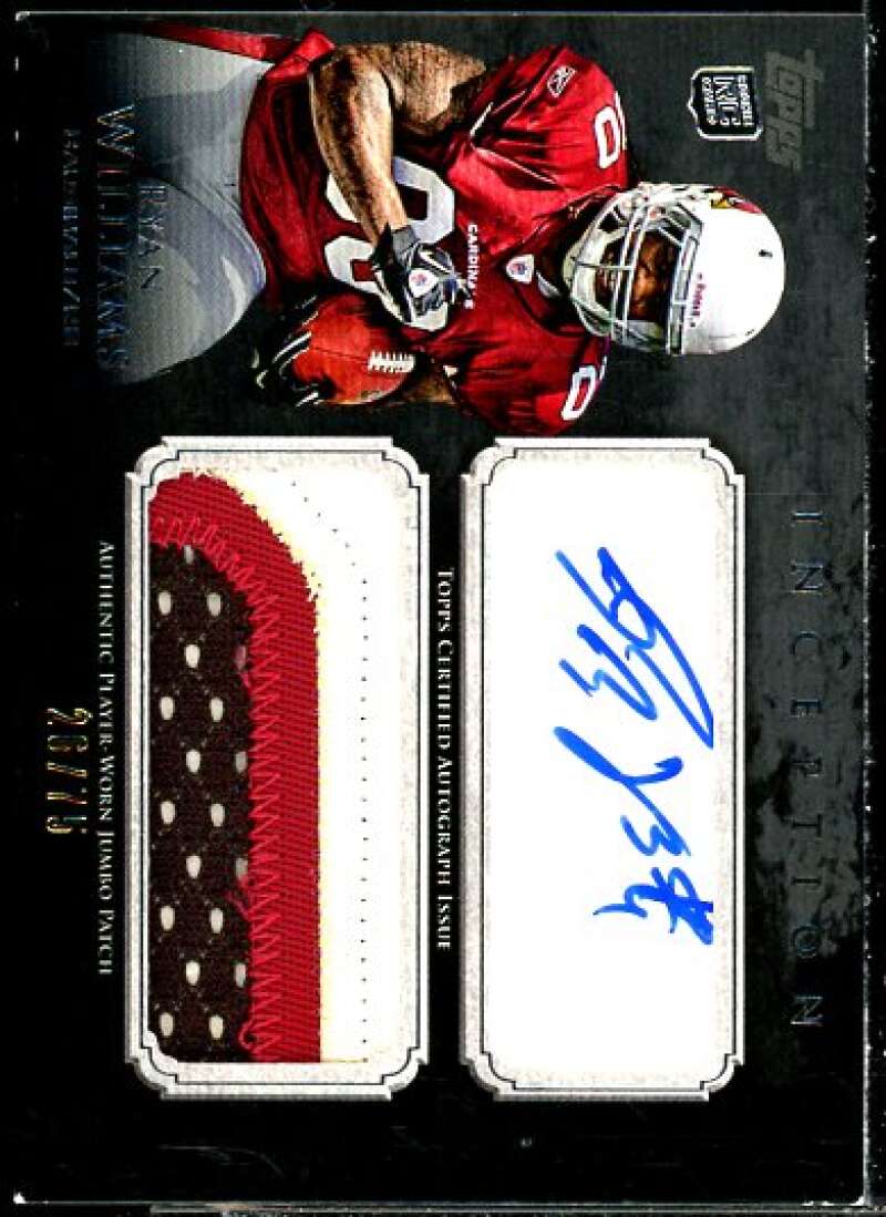 Ryan Williams 2011 Topps Inception Rookie Jumbo Patch Autographs Gray #AJPRW  Image 1