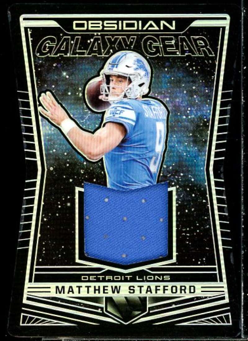 Matthew Stafford Card 2018 Panini Obsidian Galaxy Gear Materials #21  Image 1