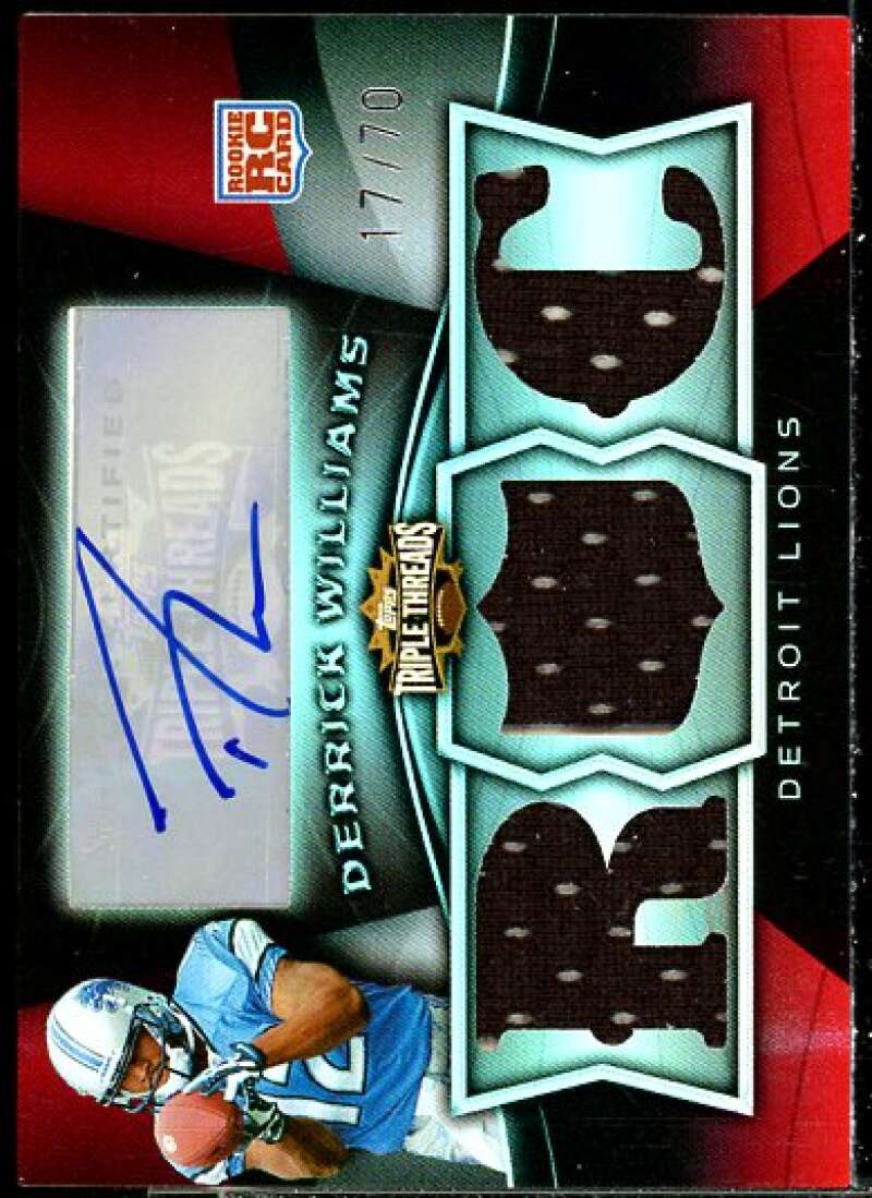 Derrick Williams JSY AU/70 Rookie Card 2009 Topps Triple Threads #109  Image 1