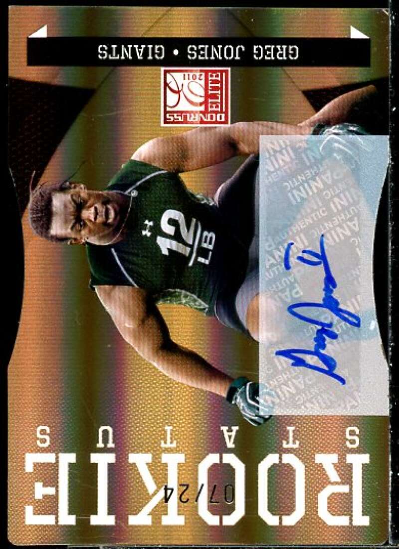 Greg Jones Rookie Card 2011 Donruss Elite Status Autographs #141  Image 1