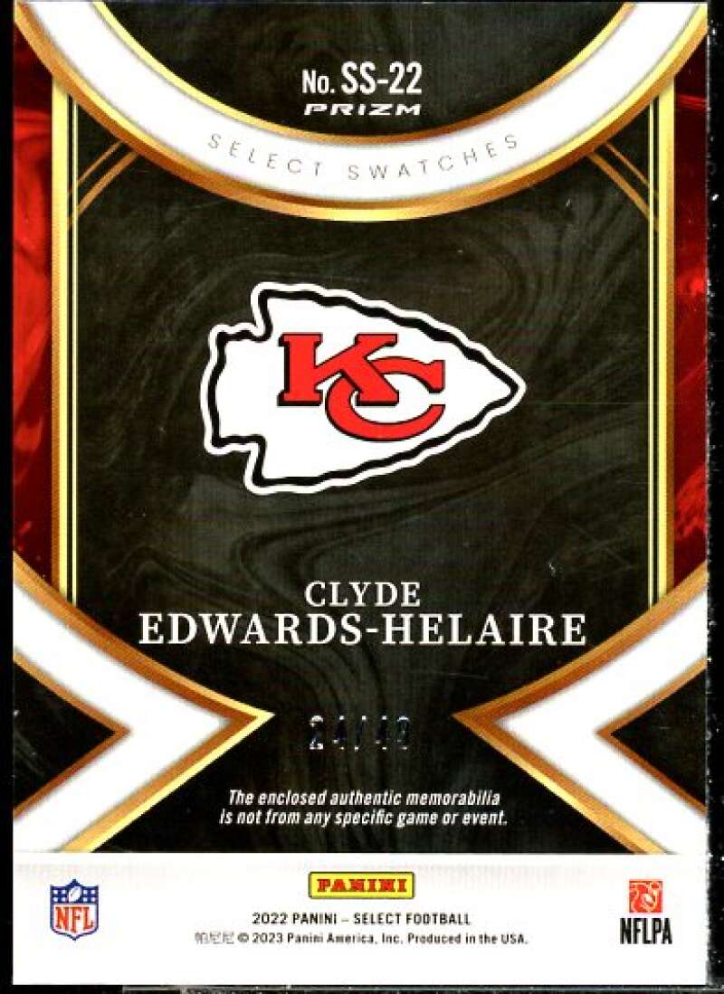 Clyde Edwards-Helaire Card 2022 Select Select Swatches Prizm Copper #22  Image 2