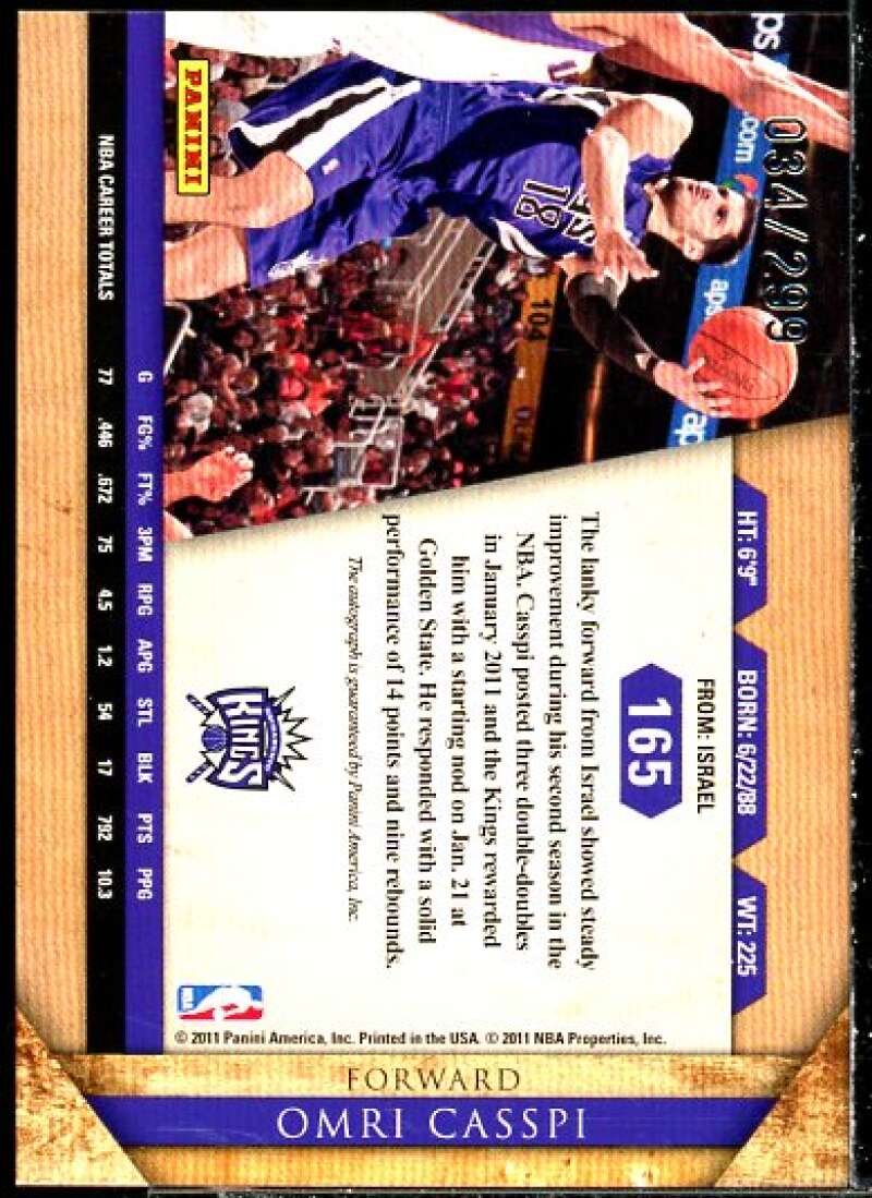 Omri Casspi Card 2010-11 Panini Gold Standard Signatures #165  Image 2