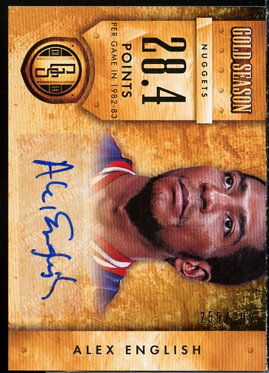 Alex English/299 Card 2013-14 Panini Gold Standard Gold Season Autographs #13  Image 1