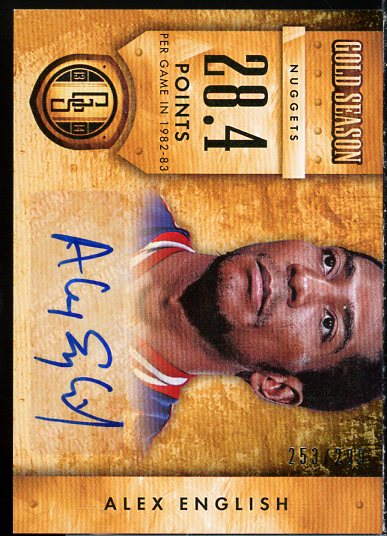 Alex English/299 Card 2013-14 Panini Gold Standard Gold Season Autographs #13  Image 1