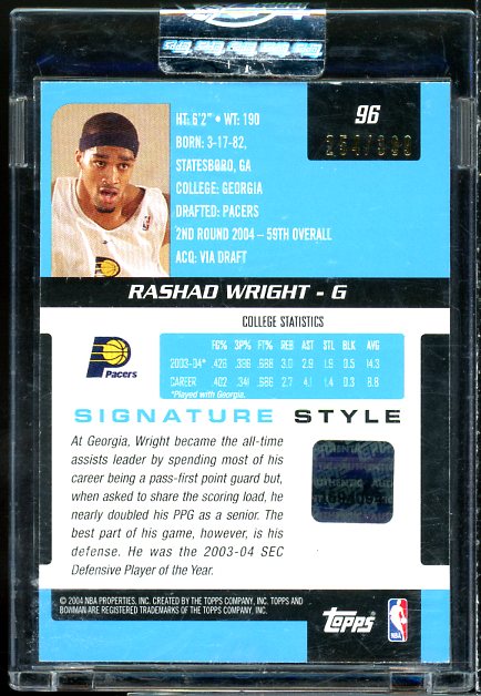 Rashad Wright AU Rookie Card 2004-05 Bowman Signature Edition #96  Image 2