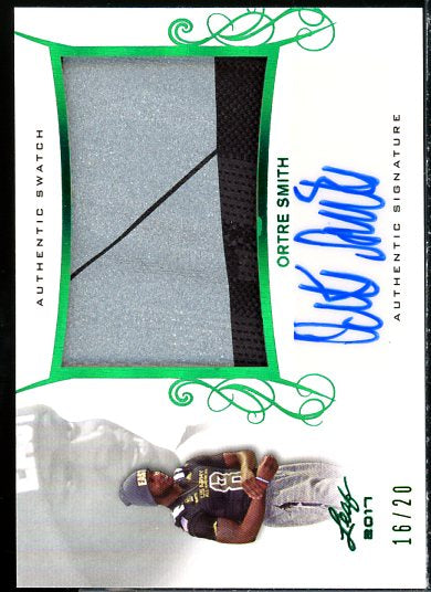 OrTre Smith Card 2017 Leaf Army All-American Bowl Patch Autographs Green #PAOS1  Image 1