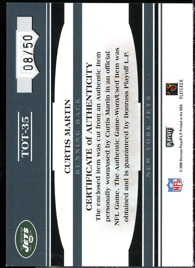 Curtis Martin 2006 Absolute Mem Tools of the Trade Material Black Spectrum #35  Image 2
