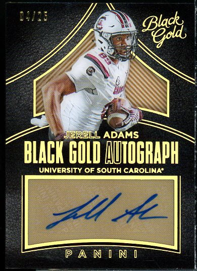Jerell Adams Rookie Card 2016 Panini Black Gold Collegiate Autographs Gold #36  Image 1