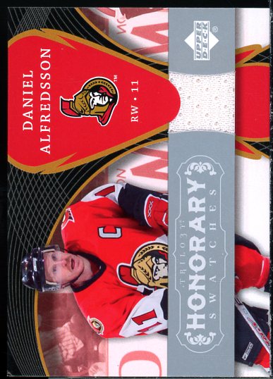 Daniel Alfredsson Card 2007-08 Upper Deck Trilogy Honorary Swatches #HSDA  Image 1