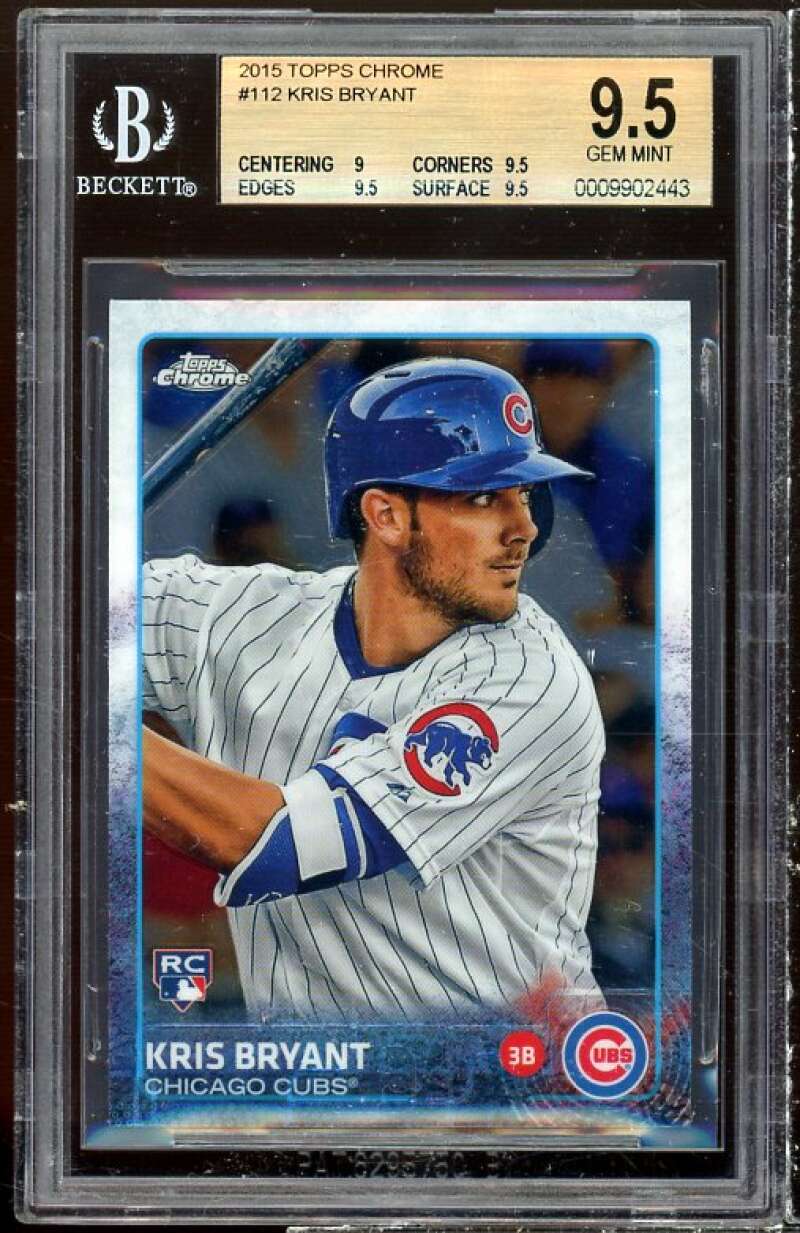 Kris Bryant Rookie Card 2015 Topps Chrome #112 BGS 9.5 (9 9.5 9.5 9.5) Image 1