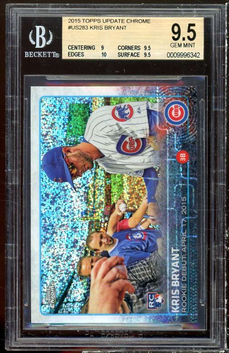 Kris Bryant Rookie Card 2015 Topps Update Chrome #us283 BGS 9.5 (9 9.5 10 9.5) Image 1