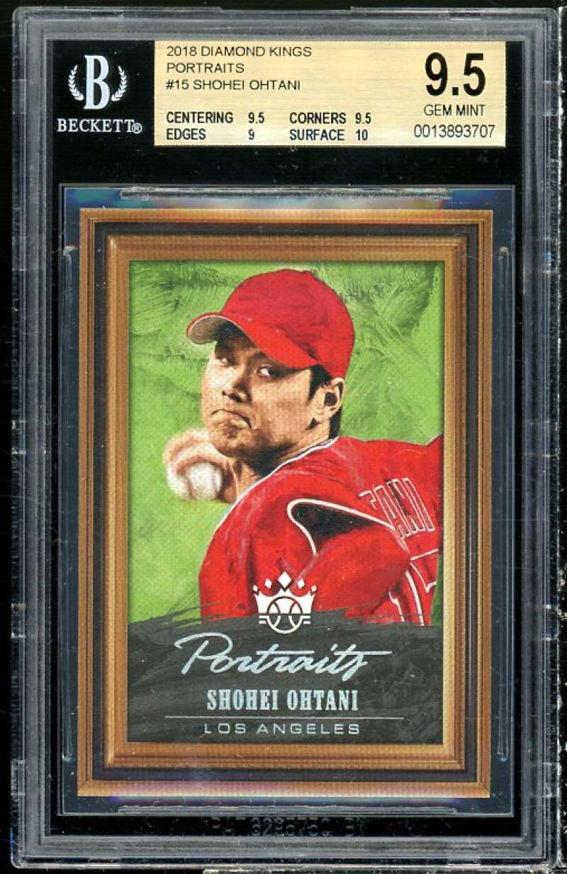 Shohei Ohtani Rookie Card 2018 Panini Diamond Kings Portraits #P15 BGS 9.5 Image 1