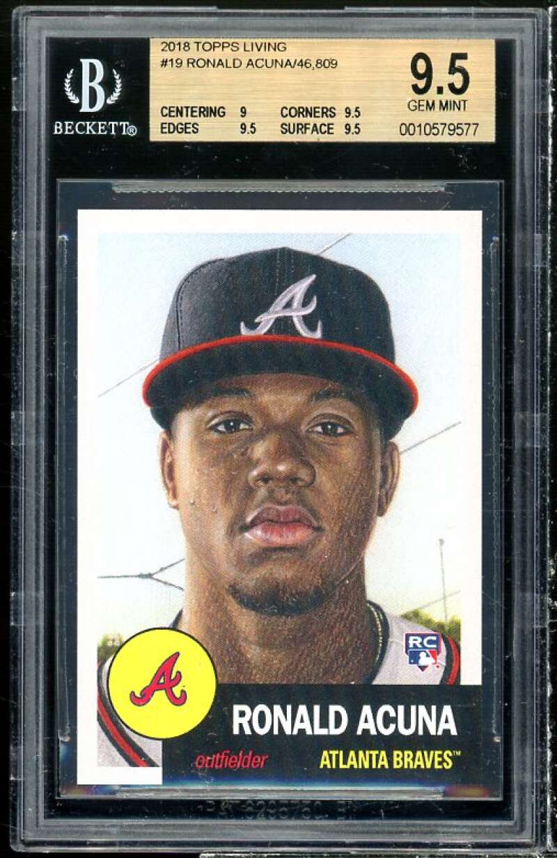 Ronald Acuna Rookie Card 2018 Topps Living #19 BGS 9.5 (9 9.5 9.5 9.5) Image 1