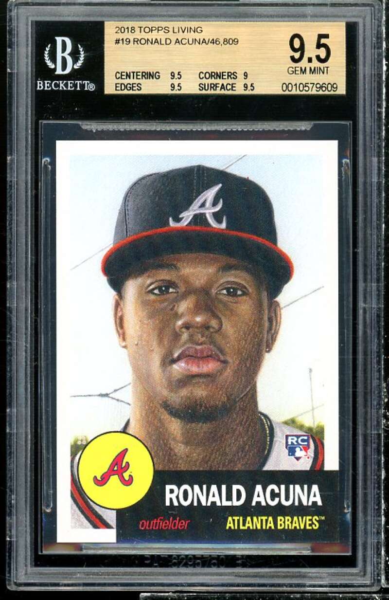 Ronald Acuna Rookie Card 2018 Topps Living #19 BGS 9.5 (9.5 9 9.5 9.5) Image 1