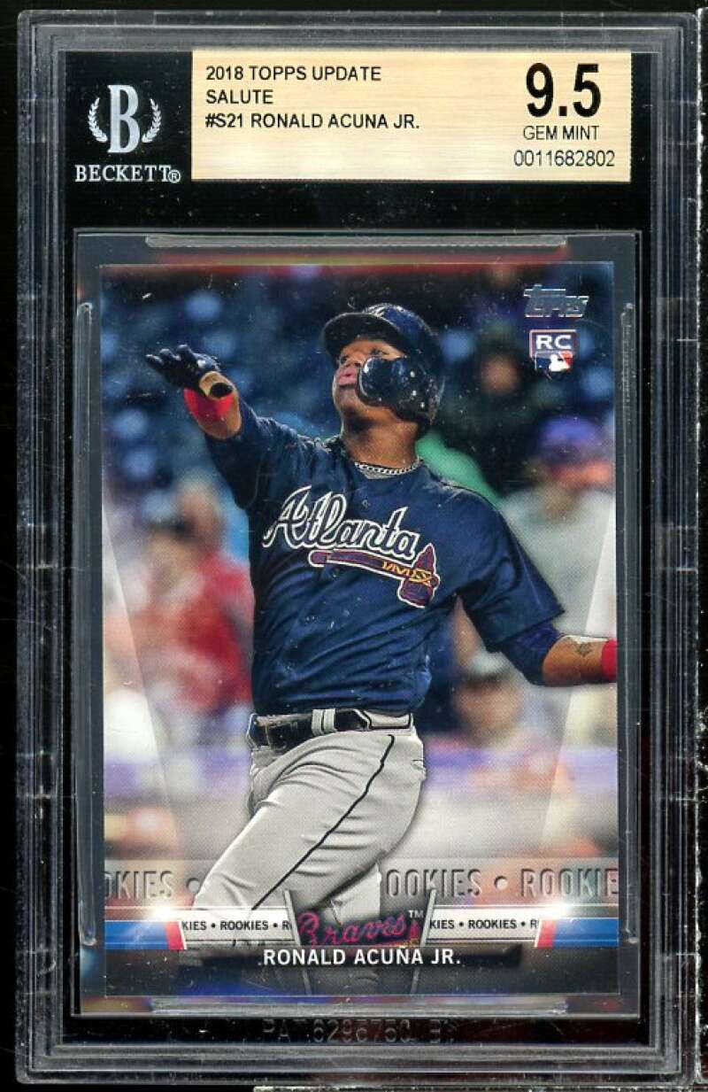 Ronald Acuna Jr. Rookie Card 2018 Topps Update Salute #US21 BGS 9.5 Image 1