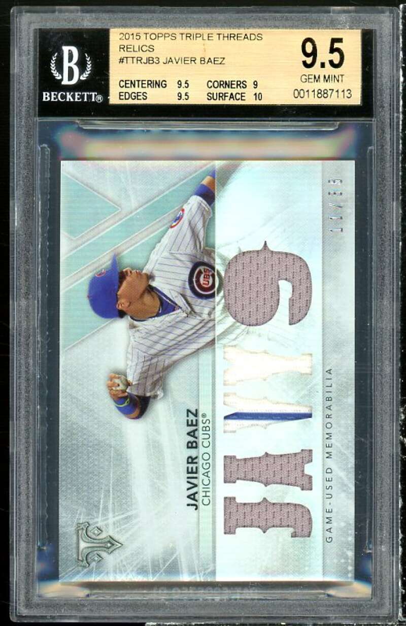 Javier Baez 2015 Topps Triple Threads Relics #TTTRJB3 (pop 1) BGS 9.5 Image 1