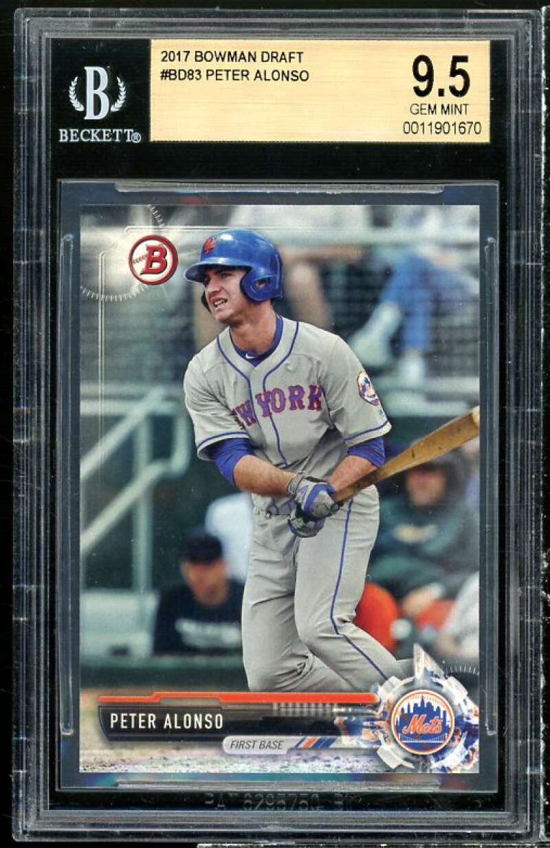 Peter Alonso Card 2017 Bowman Draft #BD-83 BGS 9.5 Image 1