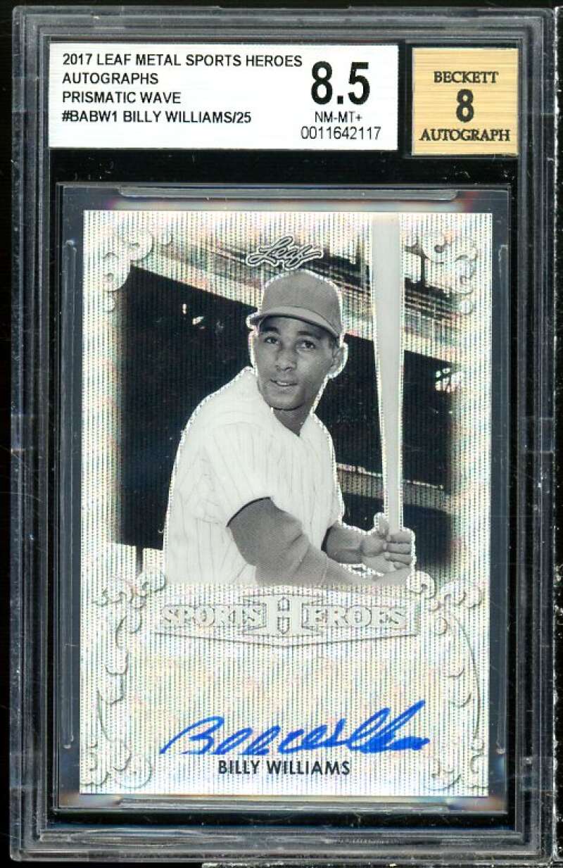 Billy Williams 2017 Leaf Sports Heroes Auto Prismatic Wave #1 (pop 1) BGS 8.5 Image 1