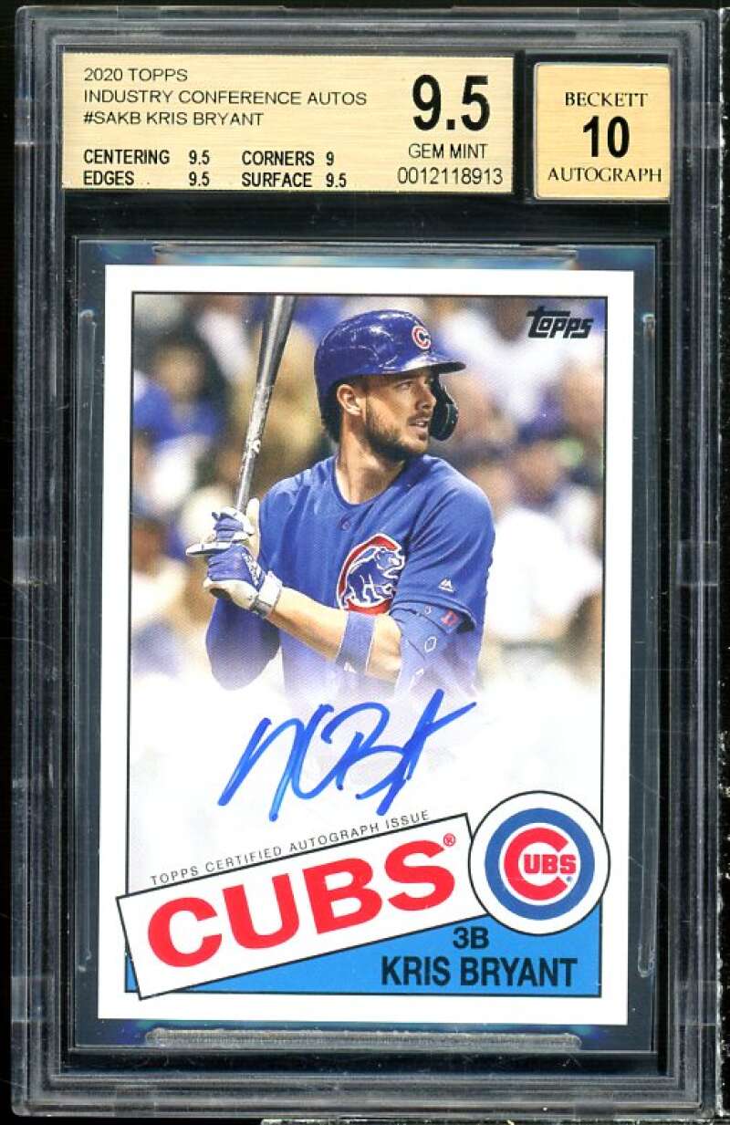 Kris Bryant 2020 Topps Industry Conference Autos #sakb BGS (pop 1) 9.5 auto 10 Image 1