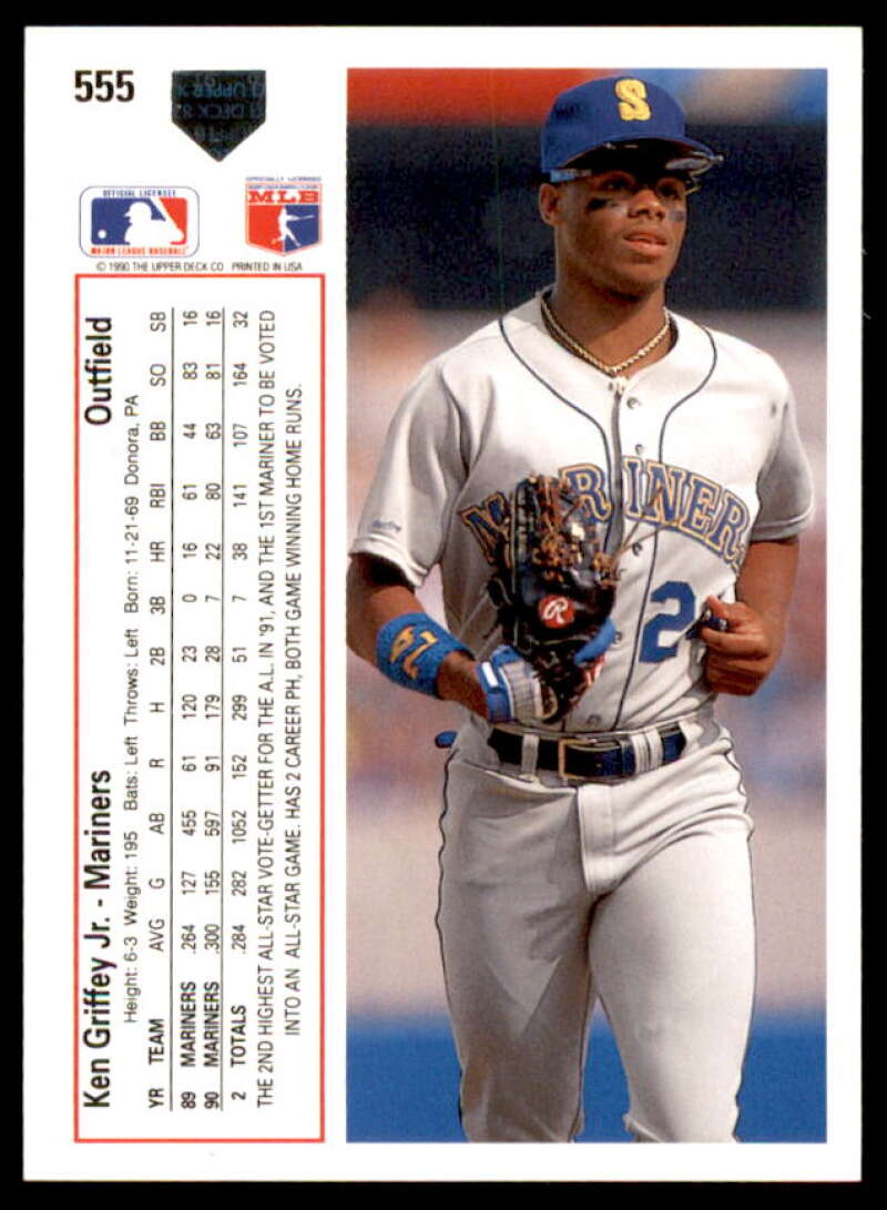 Ken Griffey Jr Card 1991 Upper Deck #555  Image 2
