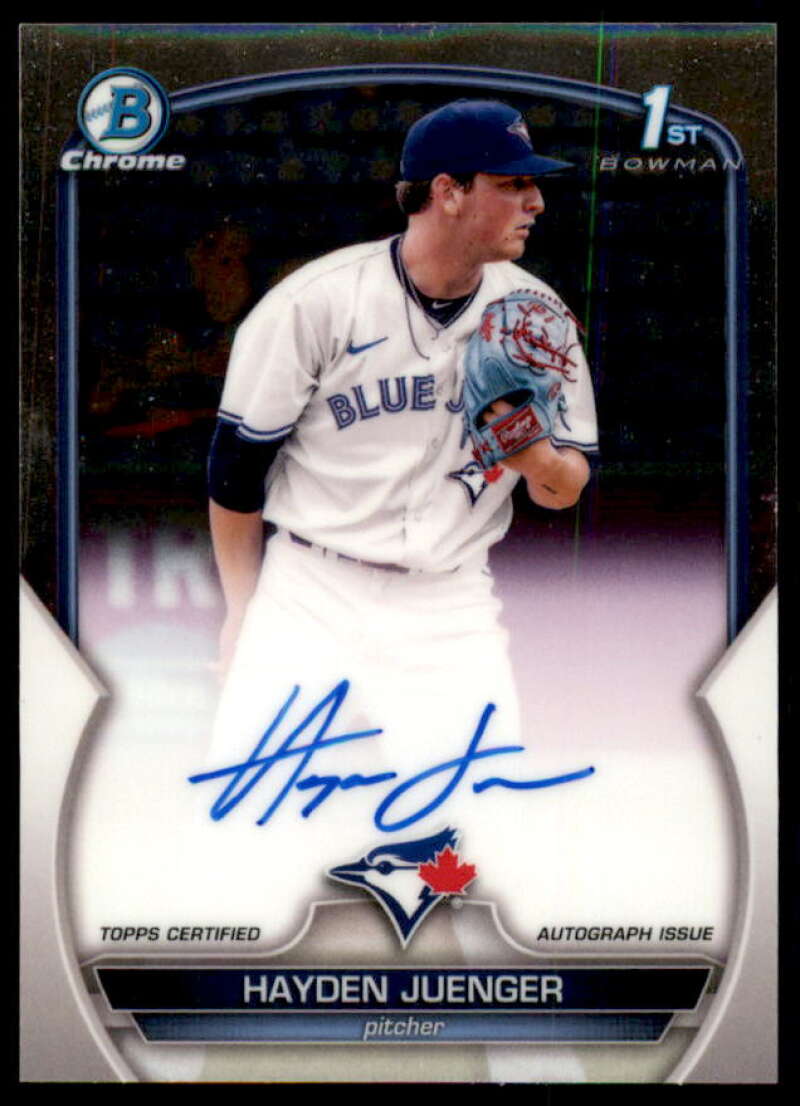 Hayden Juenger Rookie Card 2023 Bowman Chrome Prospect Autographs #CPAHJ  Image 1