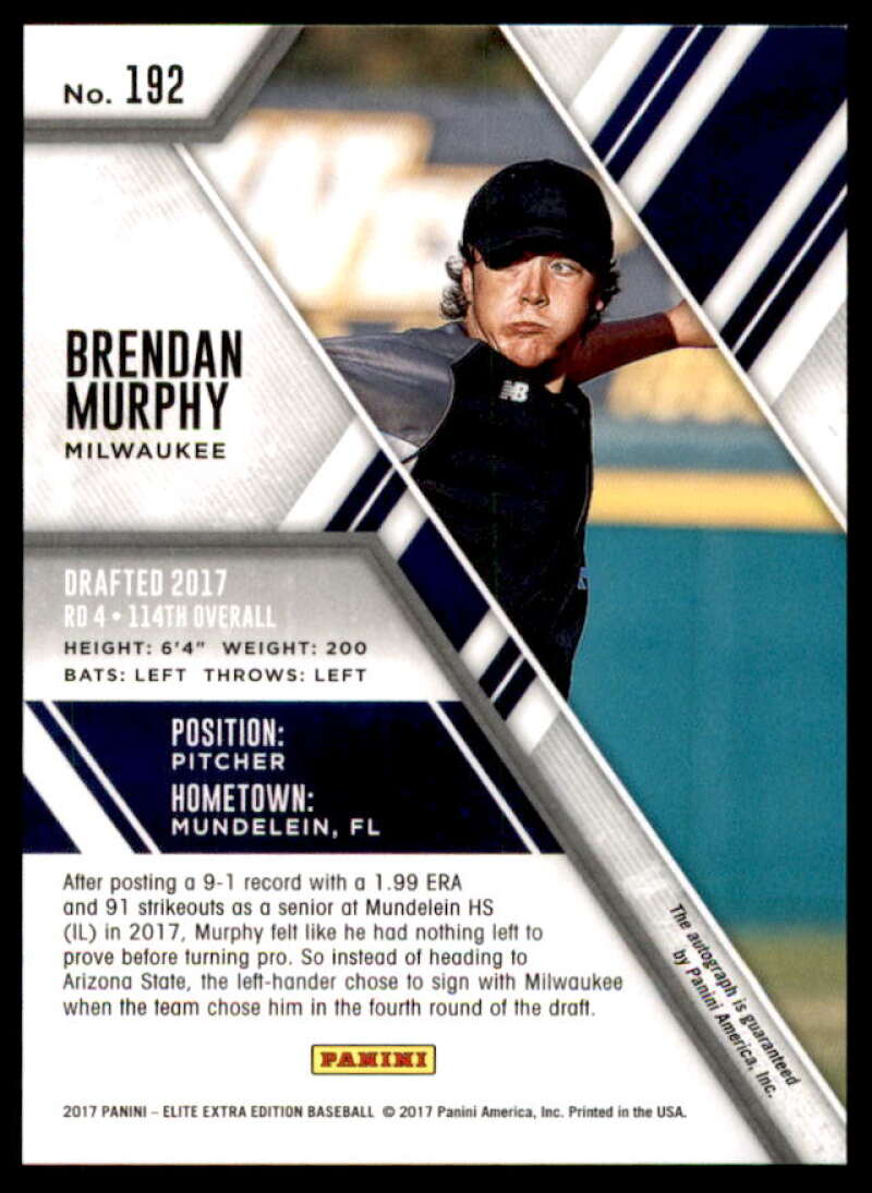 Brendan Murphy Rookie Card 2017 Elite Extra Edition Autographs #192  Image 2