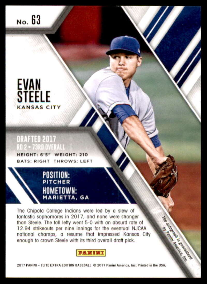 Evan Steele Rookie Card 2017 Elite Extra Edition Autographs #63  Image 2
