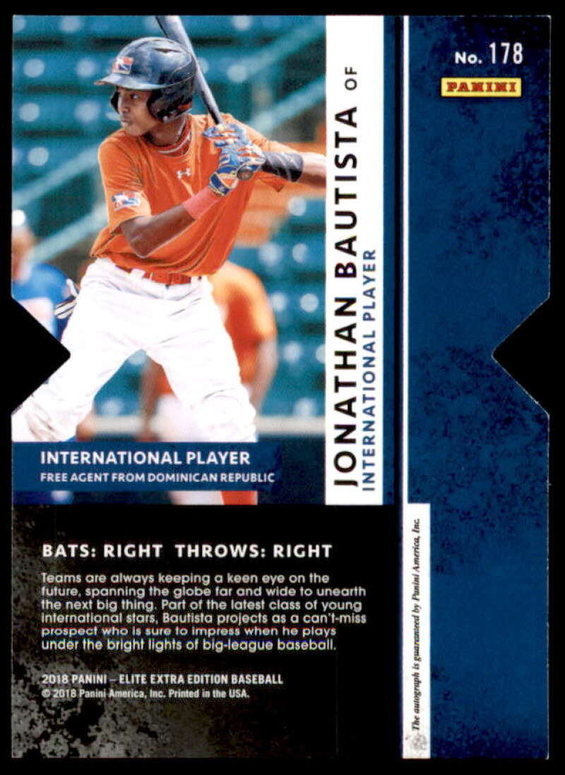 Jonathan Bautista 2018 Elite Extra Edition Autographs Status Die Cut Red #178  Image 2