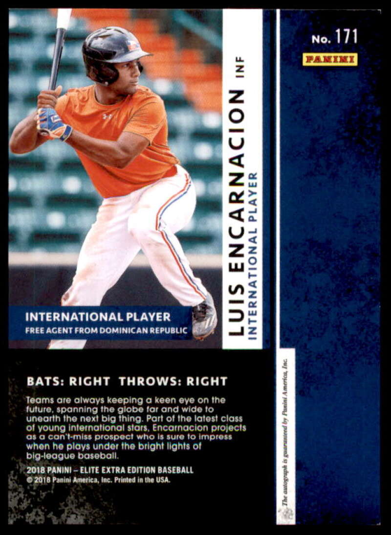 Luis Encarnacion Rookie Card 2018 Elite Extra Edition Autographs #171  Image 2