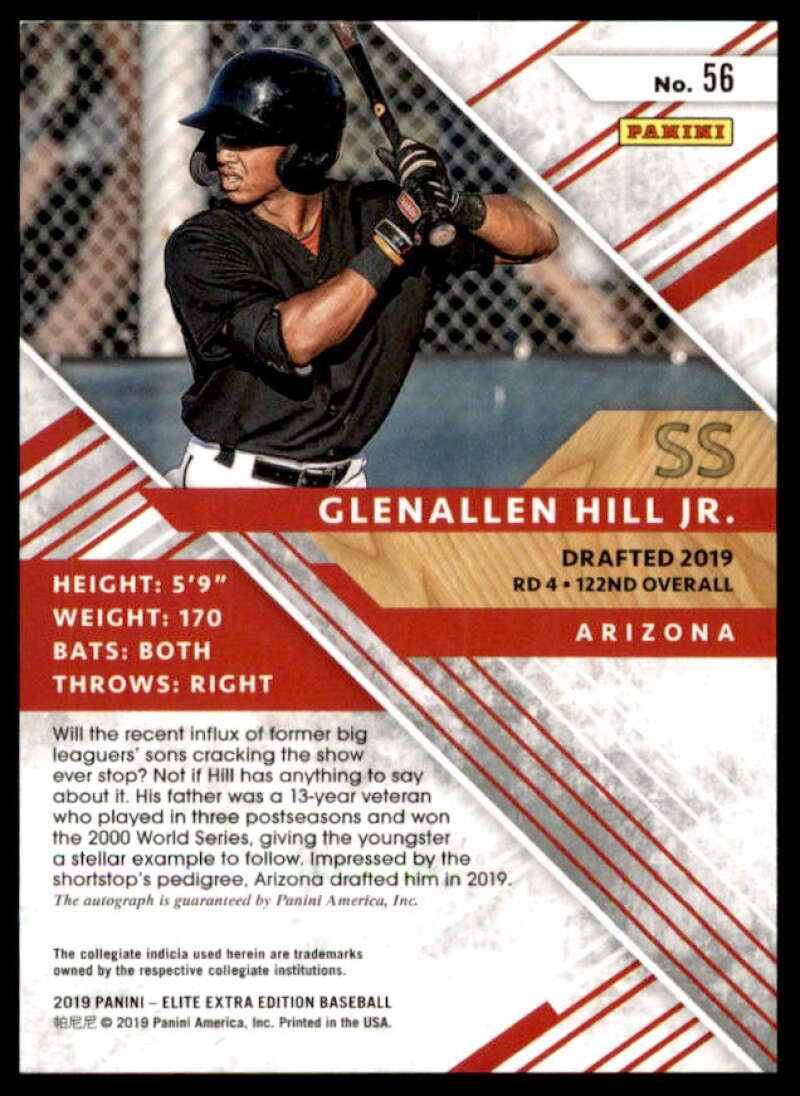 Glenallen Hill Jr. Rookie Card 2019 Elite Extra Edition Autographs #56  Image 2