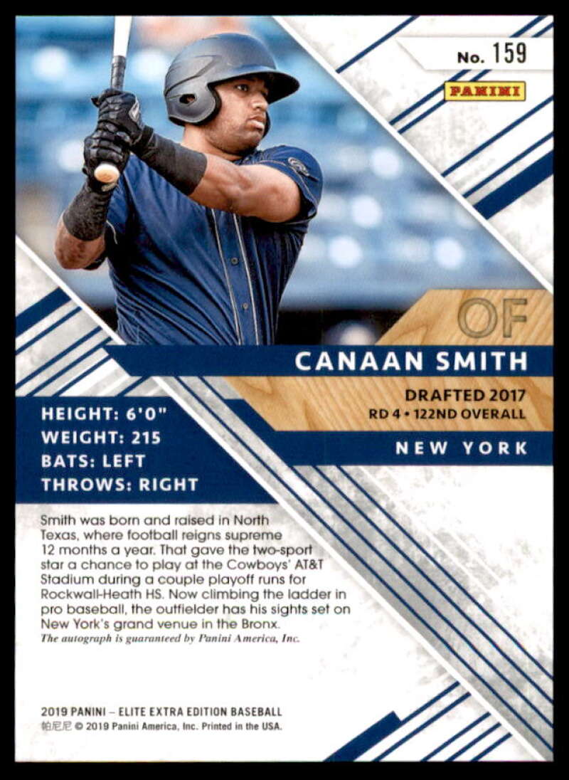 Canaan Smith Rookie Card 2019 Elite Extra Edition Autographs #159  Image 2