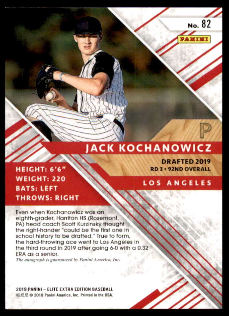 Jack Kochanowicz Rookie Card 2019 Elite Extra Edition Autographs #82  Image 2
