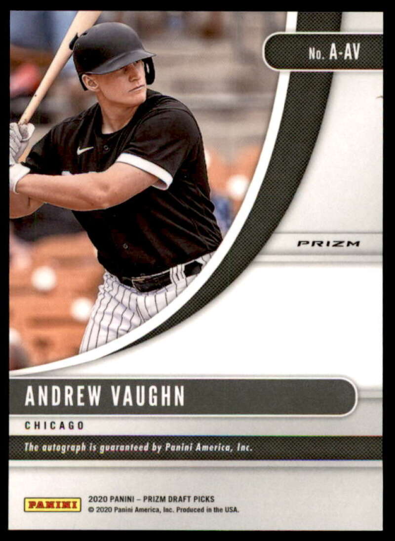 Andrew Vaughn Rookie Card 2020 Panini Prizm Draft Picks Autographs #34  Image 2