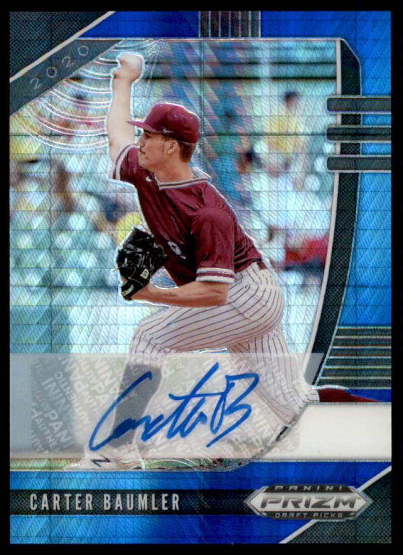 Baumler 2020 Prizm Draft Picks Base AU Prizms Blue and Carolina Blue Hyper #133  Image 1
