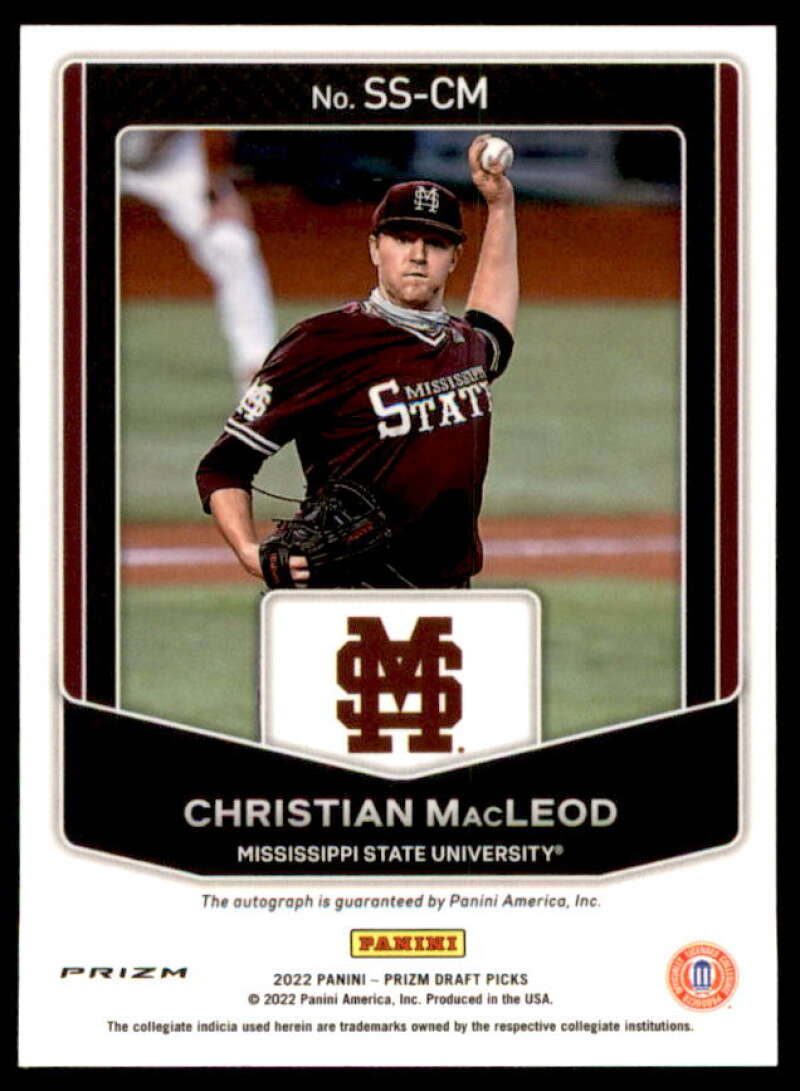 Christian MacLeod Rookie 2022 Panini Prizm Draft Picks Signing Sessions #10  Image 2