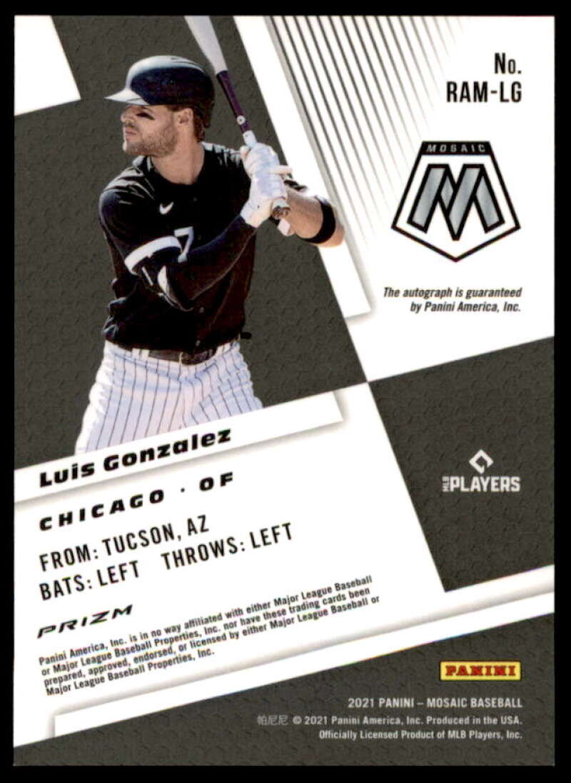 Luis Gonzalez Rookie Card 2021 Panini Mosaic Rookie Autographs Mosaic #29  Image 2