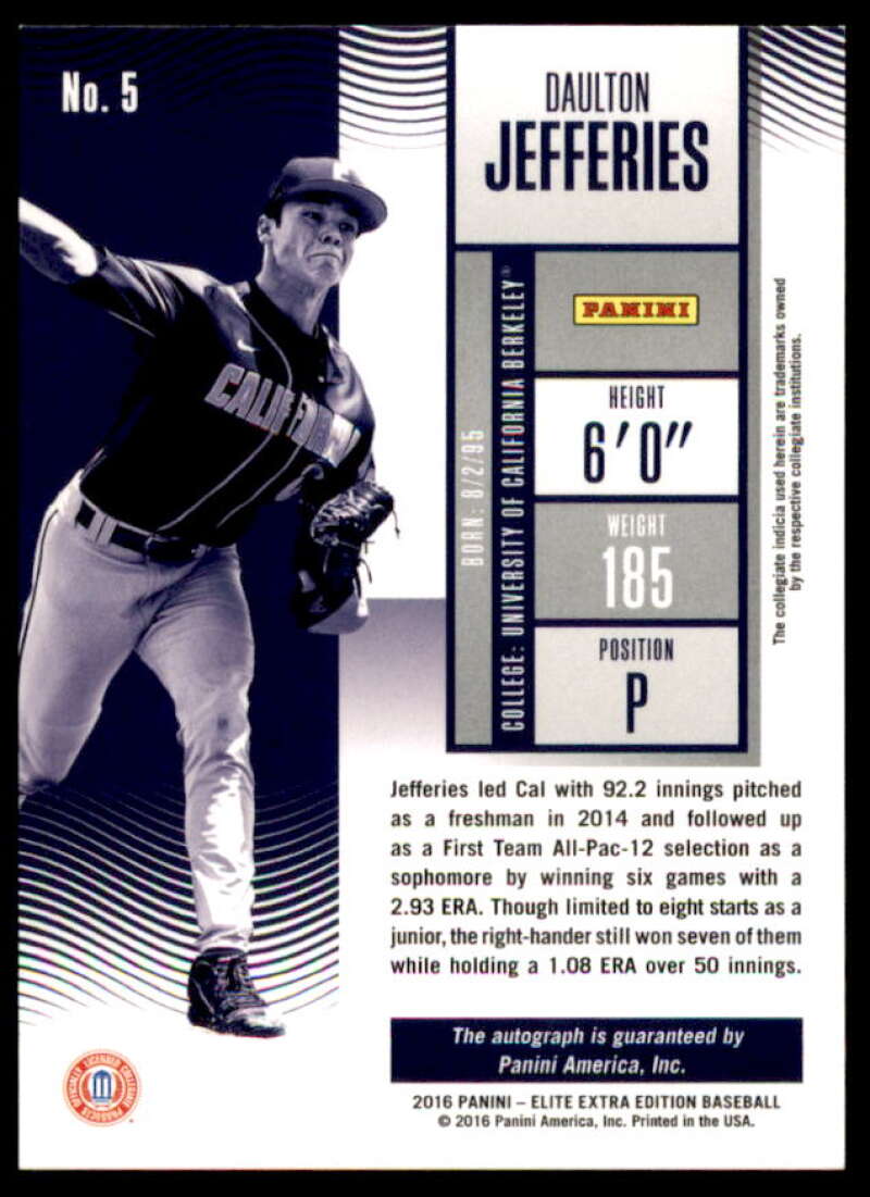 Jefferies 2016 Elite Extra Edition College Ticket Autographs Cracked Ice #5  Image 2