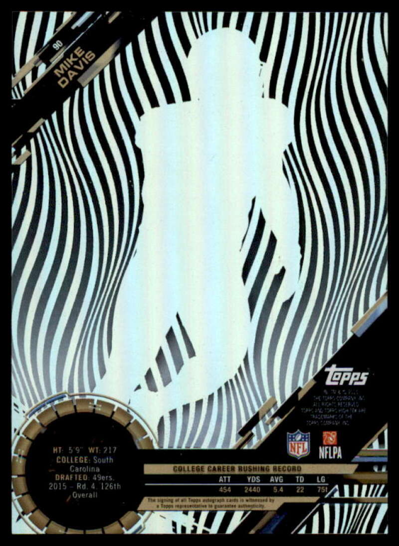 Mike Davis Rookie Card 2015 Topps High Tek Autographs #90  Image 2