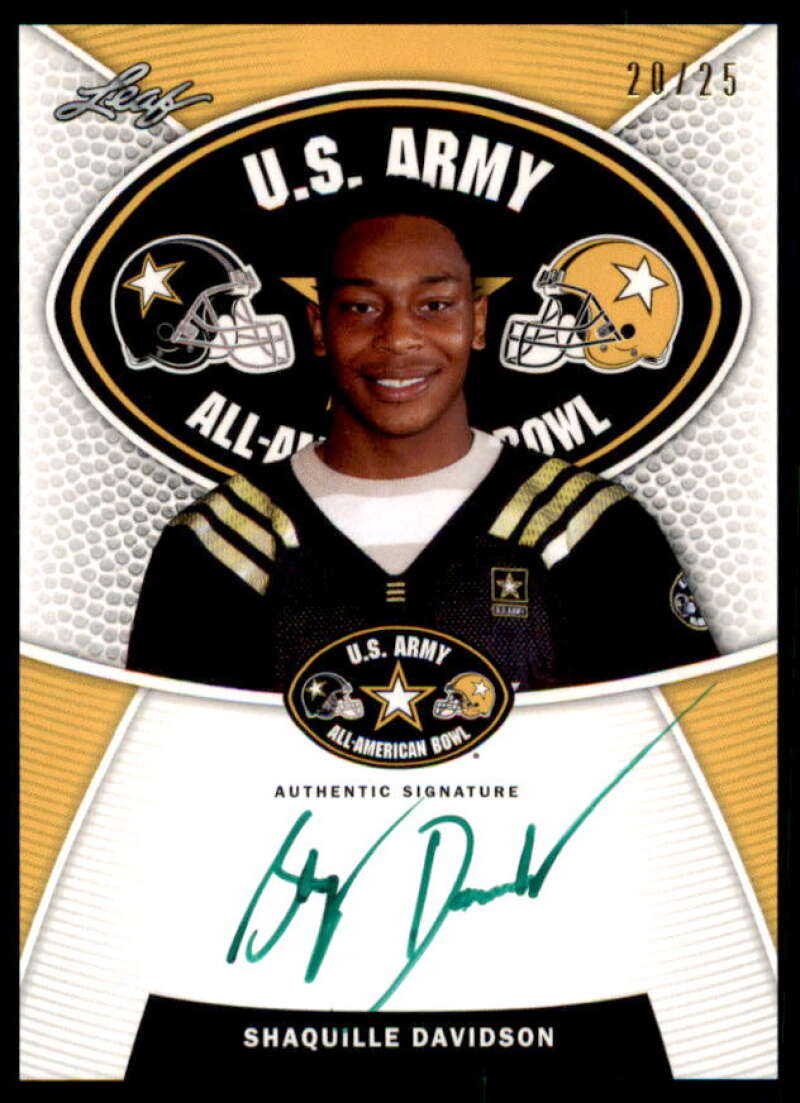 Shaquille Davidson 2014 Leaf Army All-American Bowl Jersey Auto Bronze #SD1  Image 1