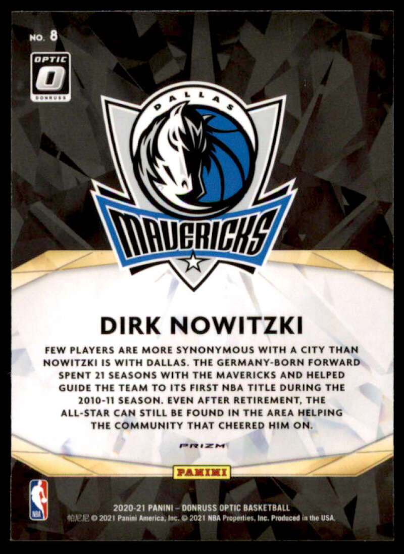 Dirk Nowitzki Card 2020-21 Donruss Optic Winner Stays Holo #8  Image 2