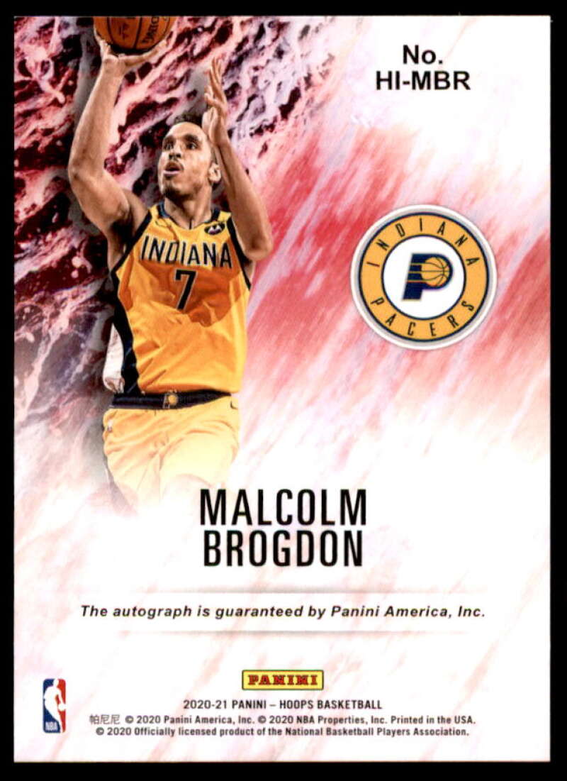 Malcolm Brogdon Card 2020-21 Hoops Hoops Ink #1  Image 2