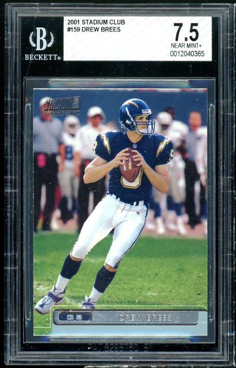 Drew Brees Rookie Card 2001 Stadium Club #159 BGS 7.5 Image 1