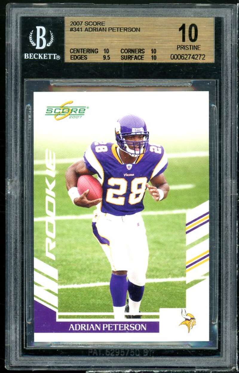 Adrian Peterson Rookie Card 2007 Score #341 (PRISTINE) BGS 10 Image 1