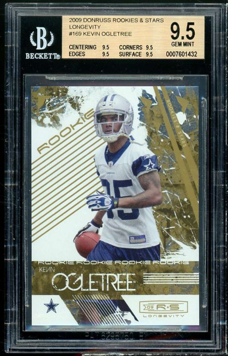 Kevin Ogletree Rookie Card 2009 Donruss Rookies Stars Longevity #169 BGS 9.5 Image 1