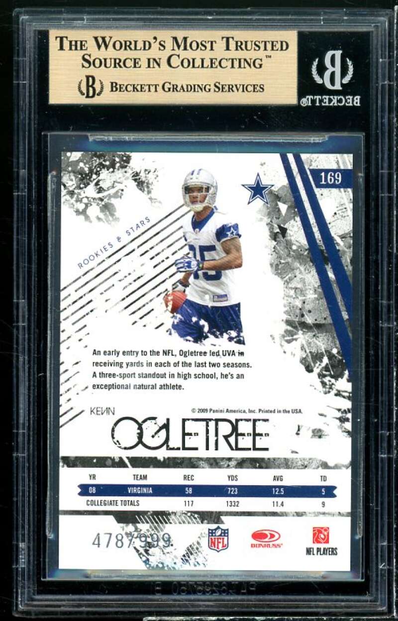 Kevin Ogletree Rookie Card 2009 Donruss Rookies Stars Longevity #169 BGS 9.5 Image 2