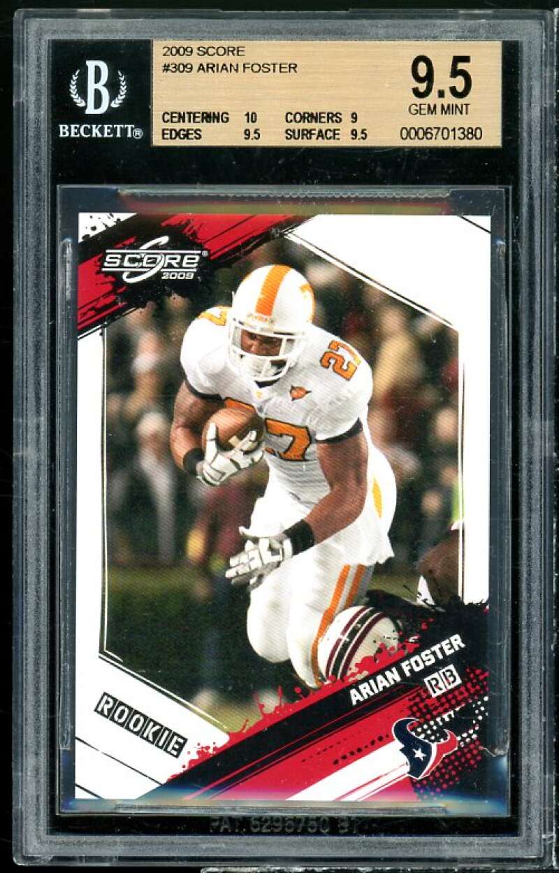 Arian Foster Rookie Card 2009 Score #309 BGS 9.5 (10 9 9.5 9.5) Image 1