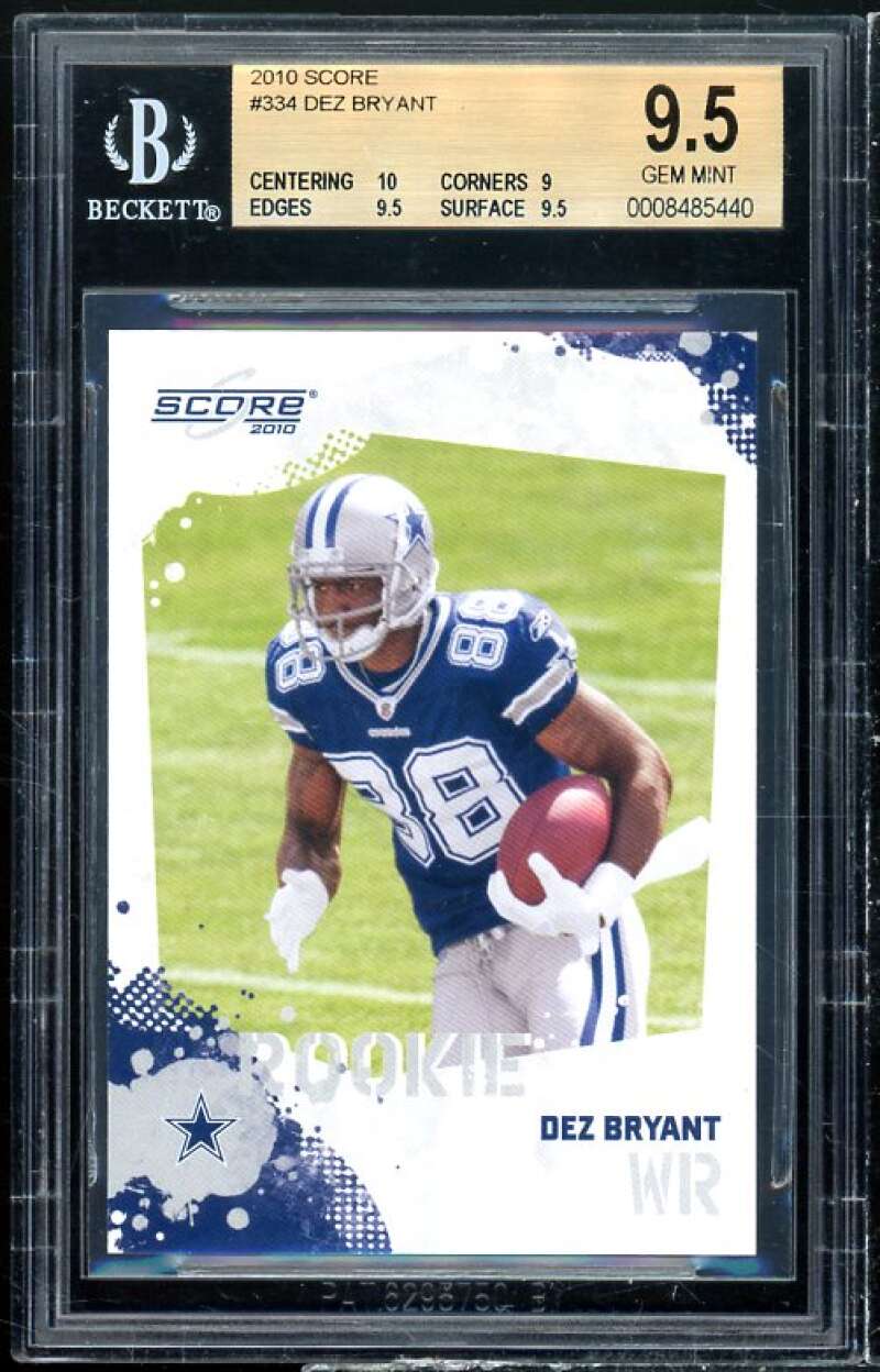 Dez Bryant Rookie Card 2010 Score #334 BGS 9.5 (10 9 9.5 9.5) Image 1