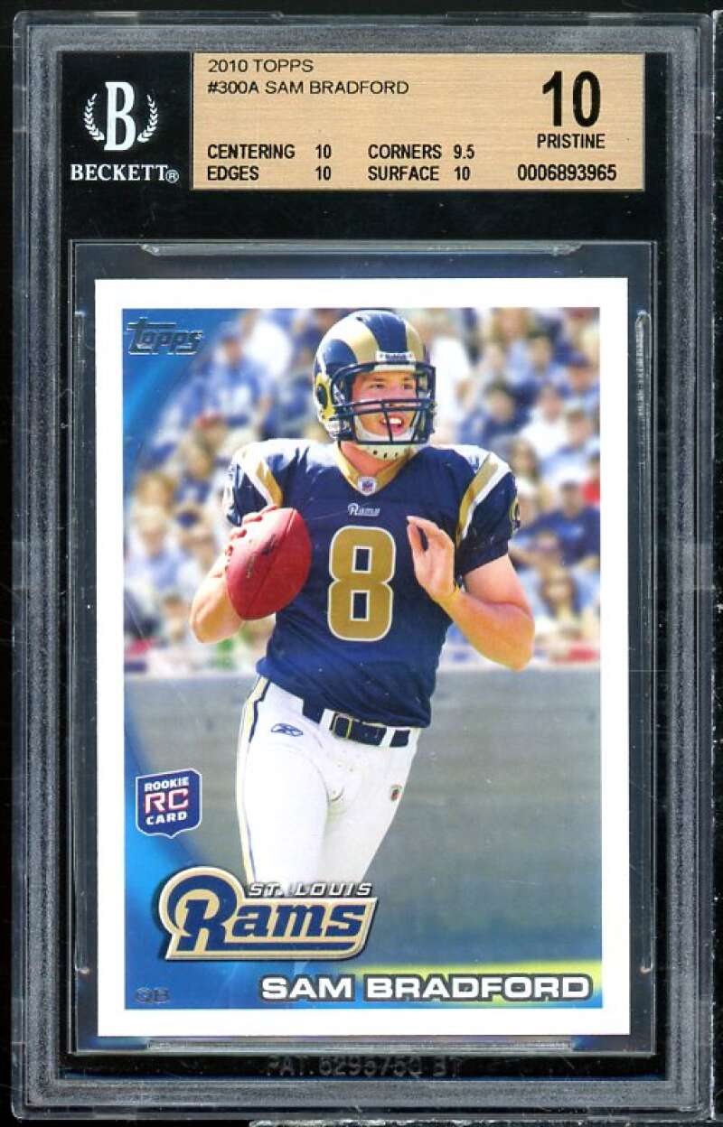 Sam Bradford Rookie Card 2010 Topps #300 (PRISTINE) BGS 10 Image 1